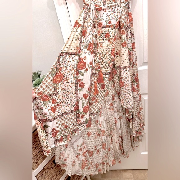 Vtg Cottage-Coquette Floral High Low Midi Wrap Dress (EUC) - Picture 6 of 8